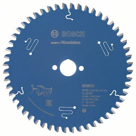 Bosch Expert Lame de scie circulaire pour aluminium 160 x 20 x 1,6mm 52 dents