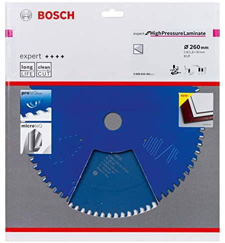 Bosch Lame de scie circulaire Expert pour stratifiés haute pression 260 x 30 x 2,8 mm 80