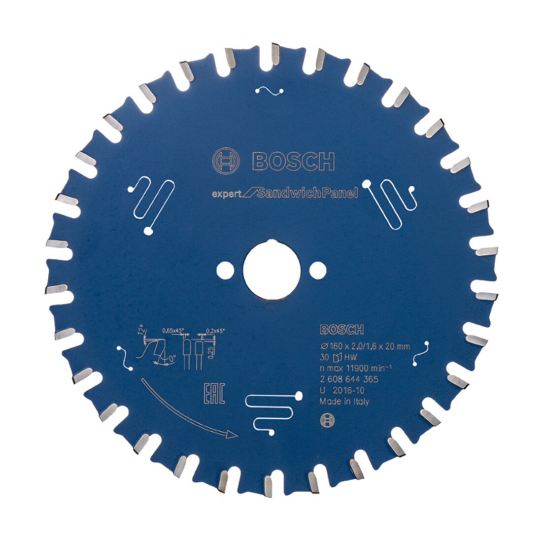 Bosch Lame de scie circulaire Expert pour panneaux sandwich 160 x 20 x 2,0 mm 30