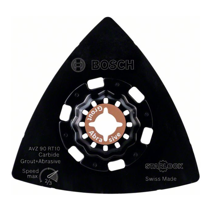 Bosch Plaque abrasive Carbide-RIFF AVZ 90 RT10, 90 mm, abrasif Carbide grain 10