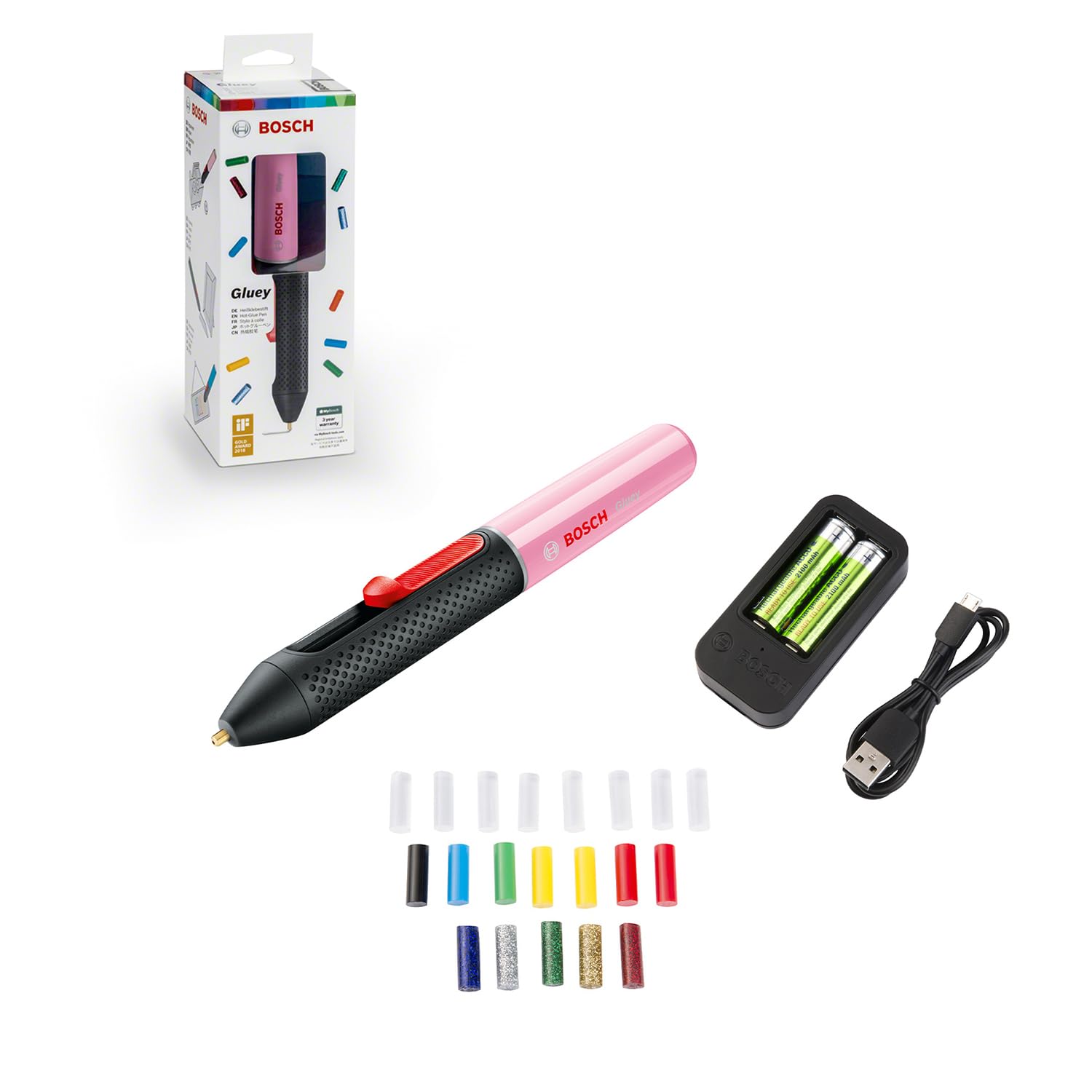 Bosch Bâton de colle chaude sans fil Gluey Cupcake Pink