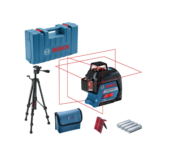 Bosch Laser lignes rouge 360° Pile GLL 3-80 + Trépied BT 150