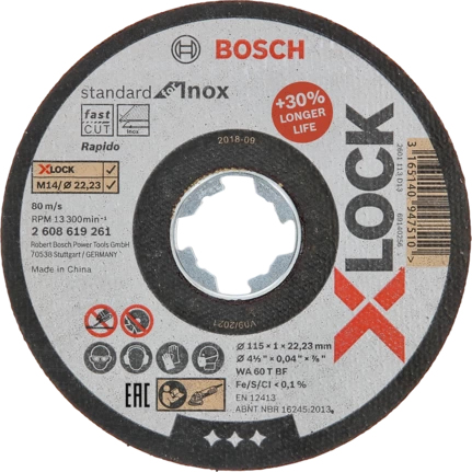 Bosch Professional Disque à tronçonner X-LOCK Standard pour Inox - Rapido