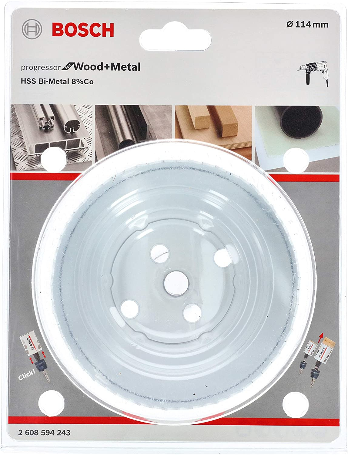 Bosch Scie trépan bi-métal Progressor bois/métal 114 mm