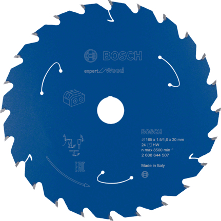 Bosch Expert Lame de scie circulaire 165 x 20 x 1,5 mm pour les scies sans-fil 24 dents
