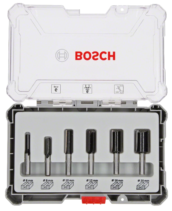 Bosch Professional Jeu de fraises droites 6 pièces