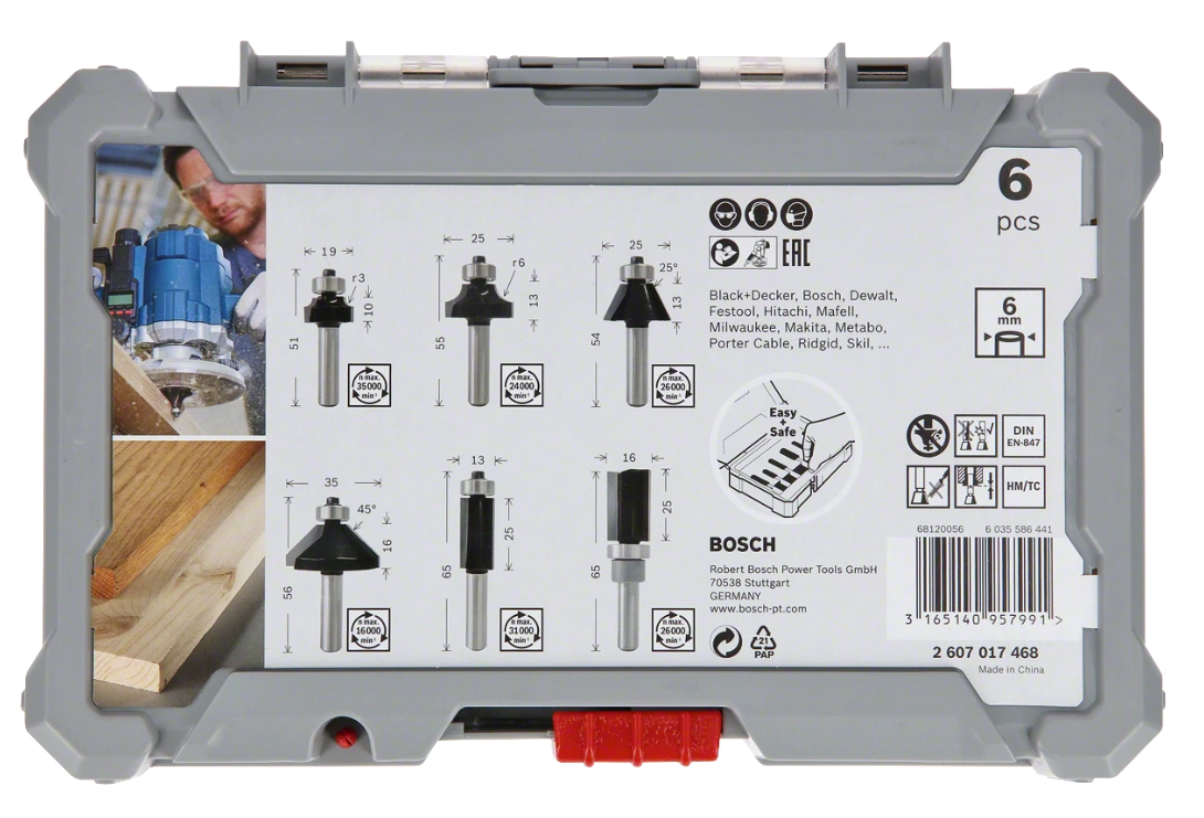 Bosch Jeu de fraises pour chants et chanfreins