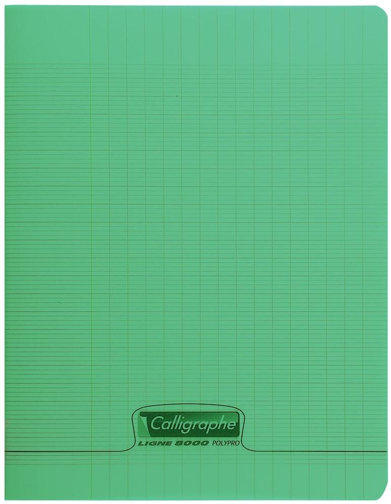 Clairefontaine Cahier Calligraphe Grands Carreaux 48 pages 90gr Couverture Polypro (17x22cm) (Vert)