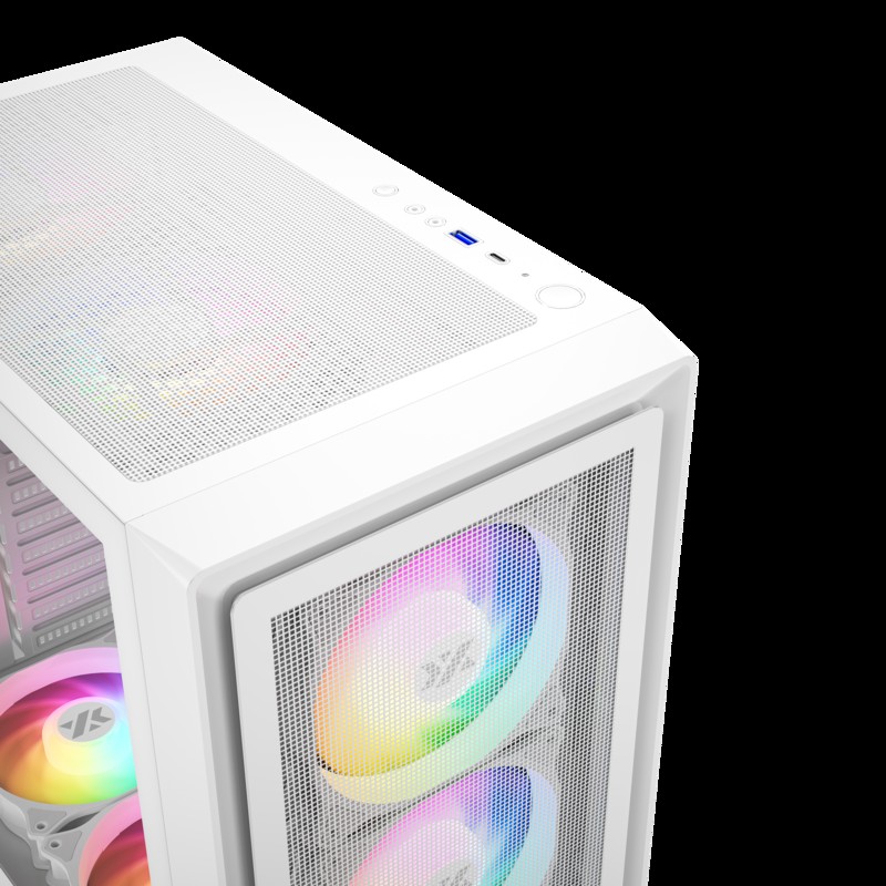 XYZprinting Boitier Moyen Tour ATX  AIRONE 100-X MESH ARGB avec panneau vitrÃ© (Blanc)