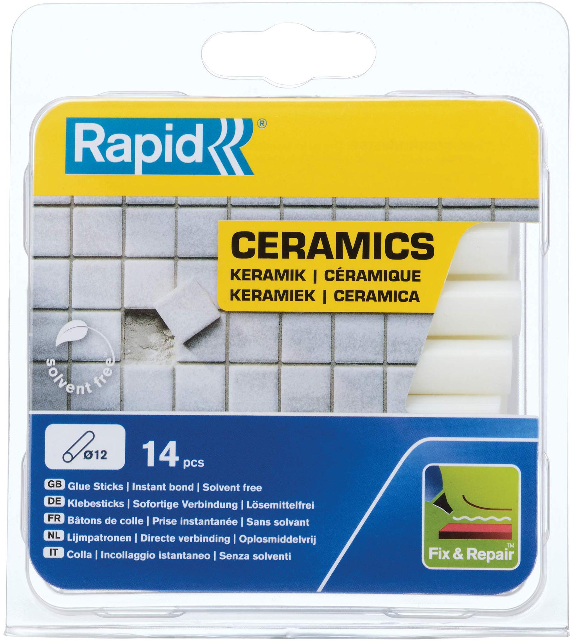 Rapid Bâtons de colle pour céramiques 12 mm, 14 pièces
