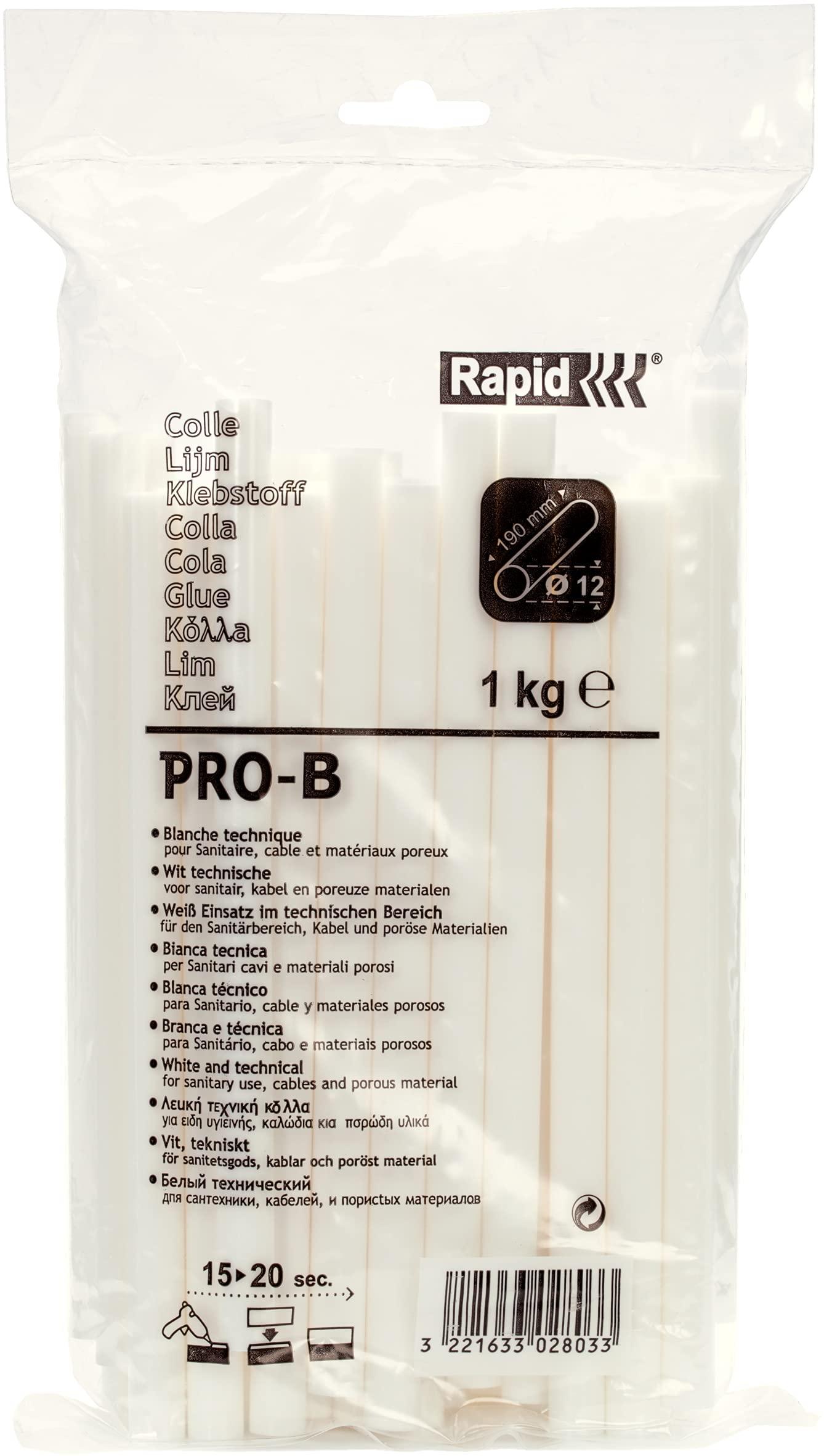 Rapid Bâtons de colle Ø 12 mm à usage général. 1 kg. Sac plastique