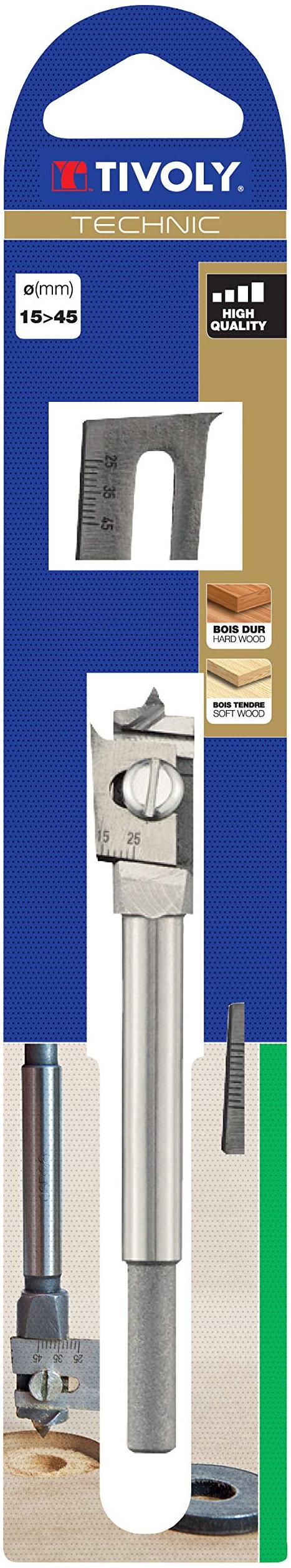 Tivoly Mèche bois extensible Ø15 à 45 mm