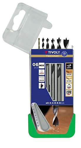 Tivoly - Coffret 6 forets bois 3 pointes gradués SLRD 2 à 8mm