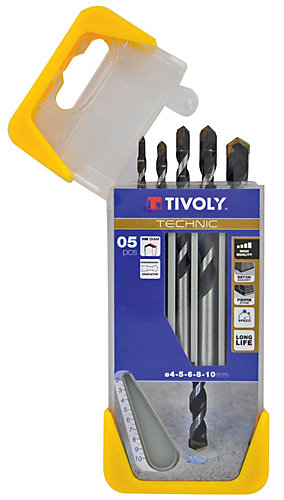 Tivoly - Coffret 5 forets béton gradués SLRD 4 à 10mm