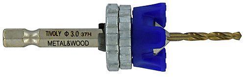 Tivoly - Mèche & Fraise 2en1 Bois Metal Technic, Queue hexa, Usage intensifD 3mm