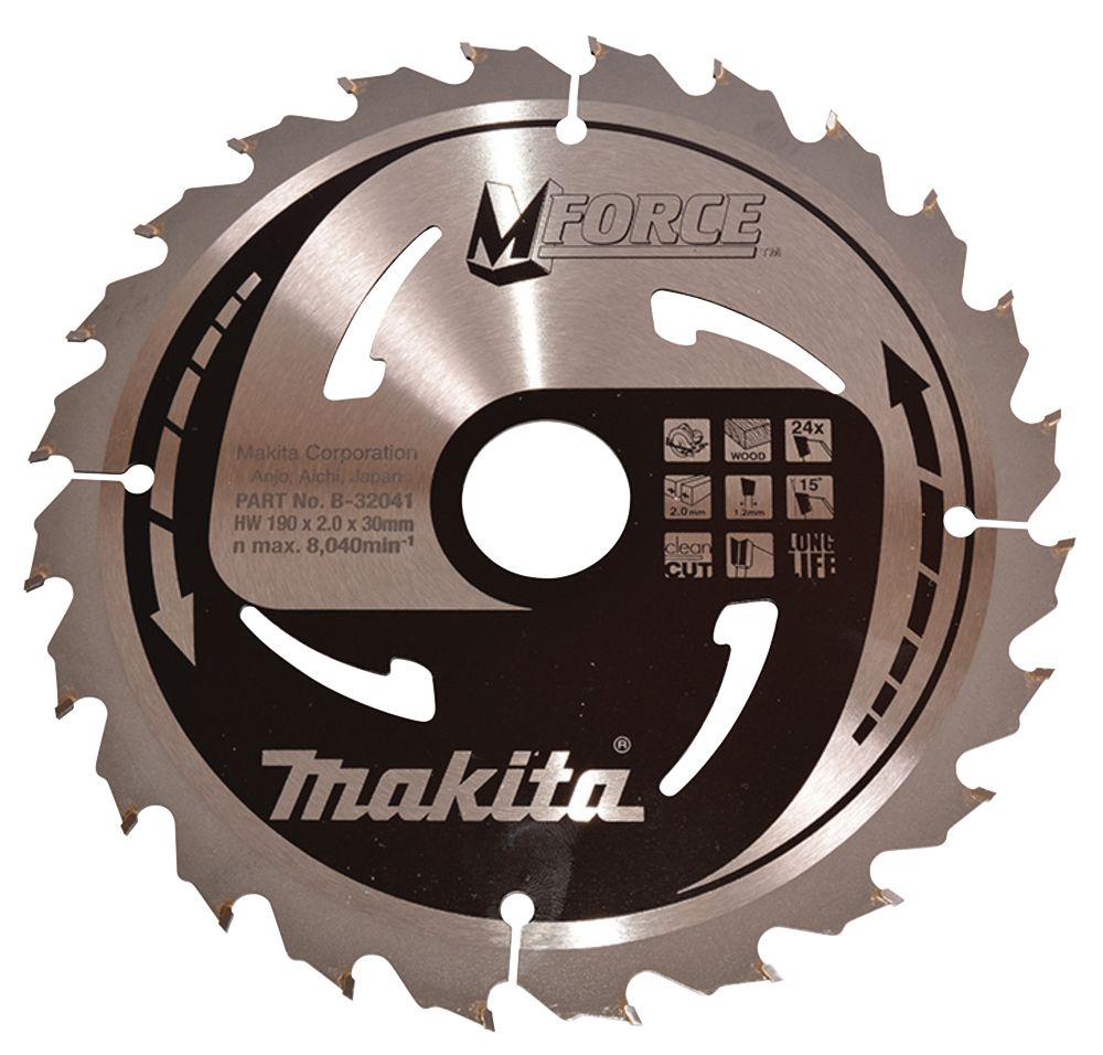 Makita Lame de scie circulaire bois 190 x 30mm 24 dents Mforce
