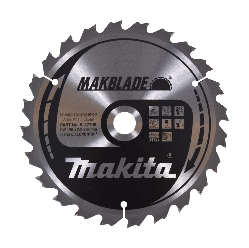 Makita Lame de scie à onglet bois 190 x 20mm 24 dents Makblade