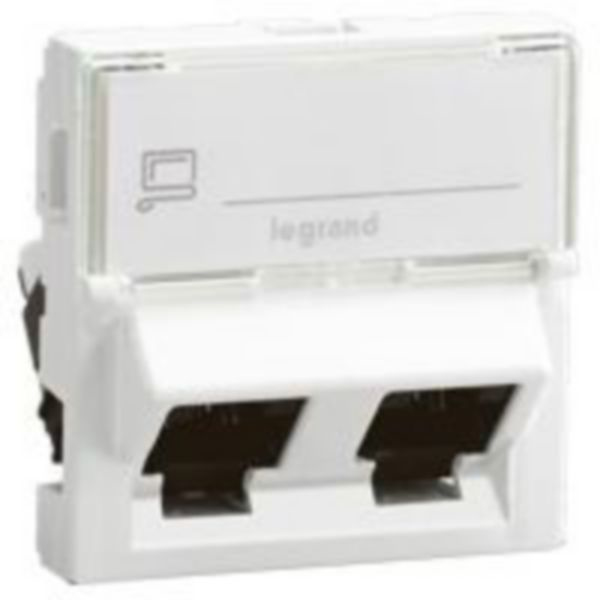 LEGRAND Plastron Mosaic 45x45 incliné 45° 2 ports RJ45 CAT 6 STP