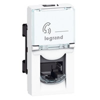 LEGRAND Plastron Mosaic 22,5x45 1 port RJ45 CAT 5e STP