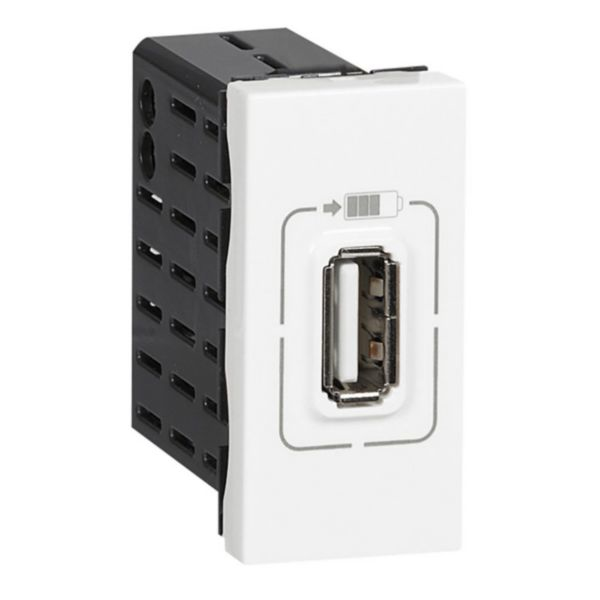 LEGRAND Plastron Mosaic 22,5x45 chargeur 1 port USB