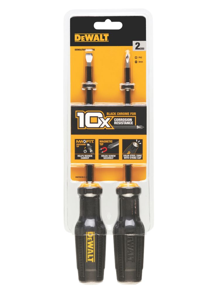 DeWalt Assortiment de tournevis de démolition burins DeWALT MaxFit, 2 pièces