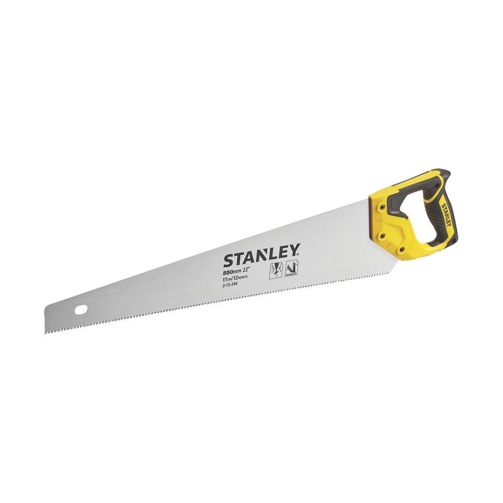 Stanley Scie à main pour bois/aggloméré/MDF 11 dents/pouce Jetcut 550 mm