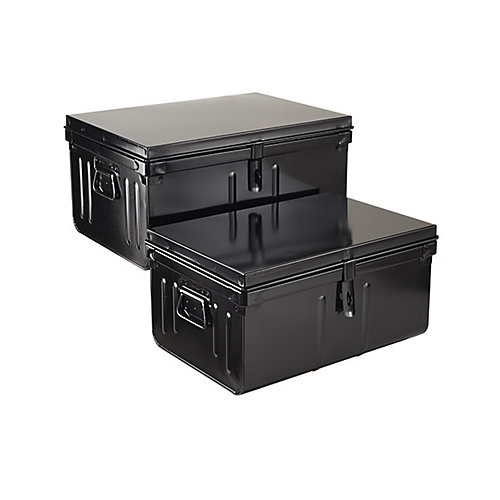 Snor Cantine acier l.50/55 cm noir, lot de 2