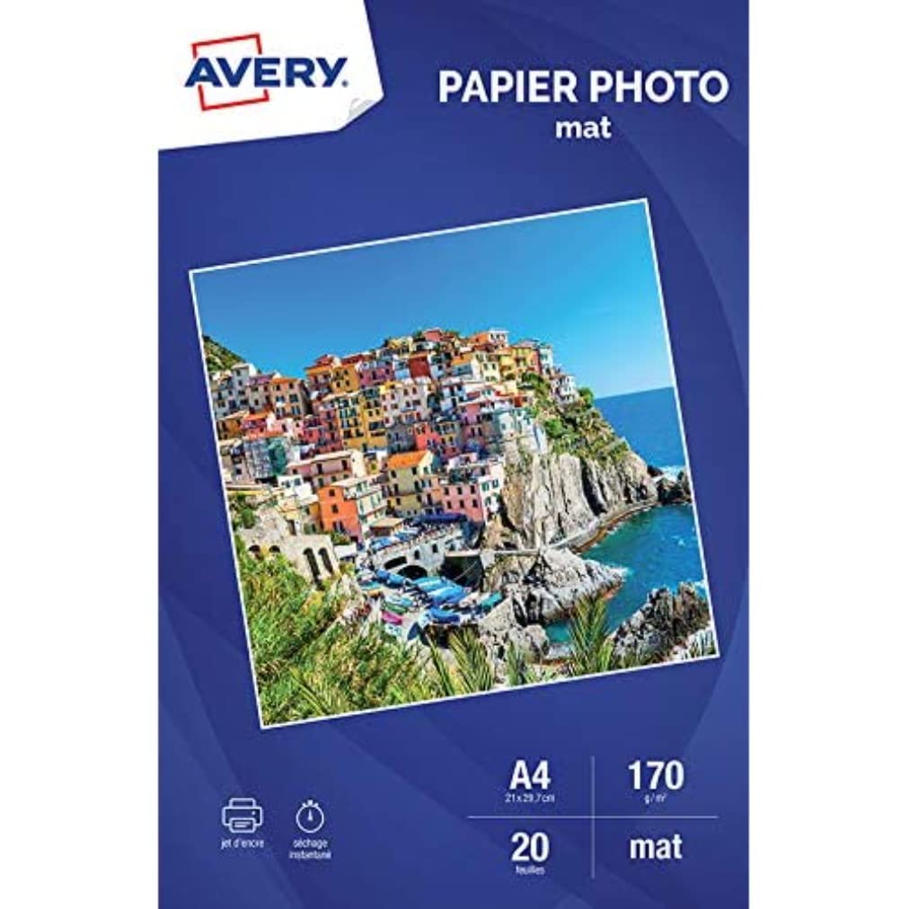 Avery Papier Photo 50 Photos Brillantes A4 200g/m²