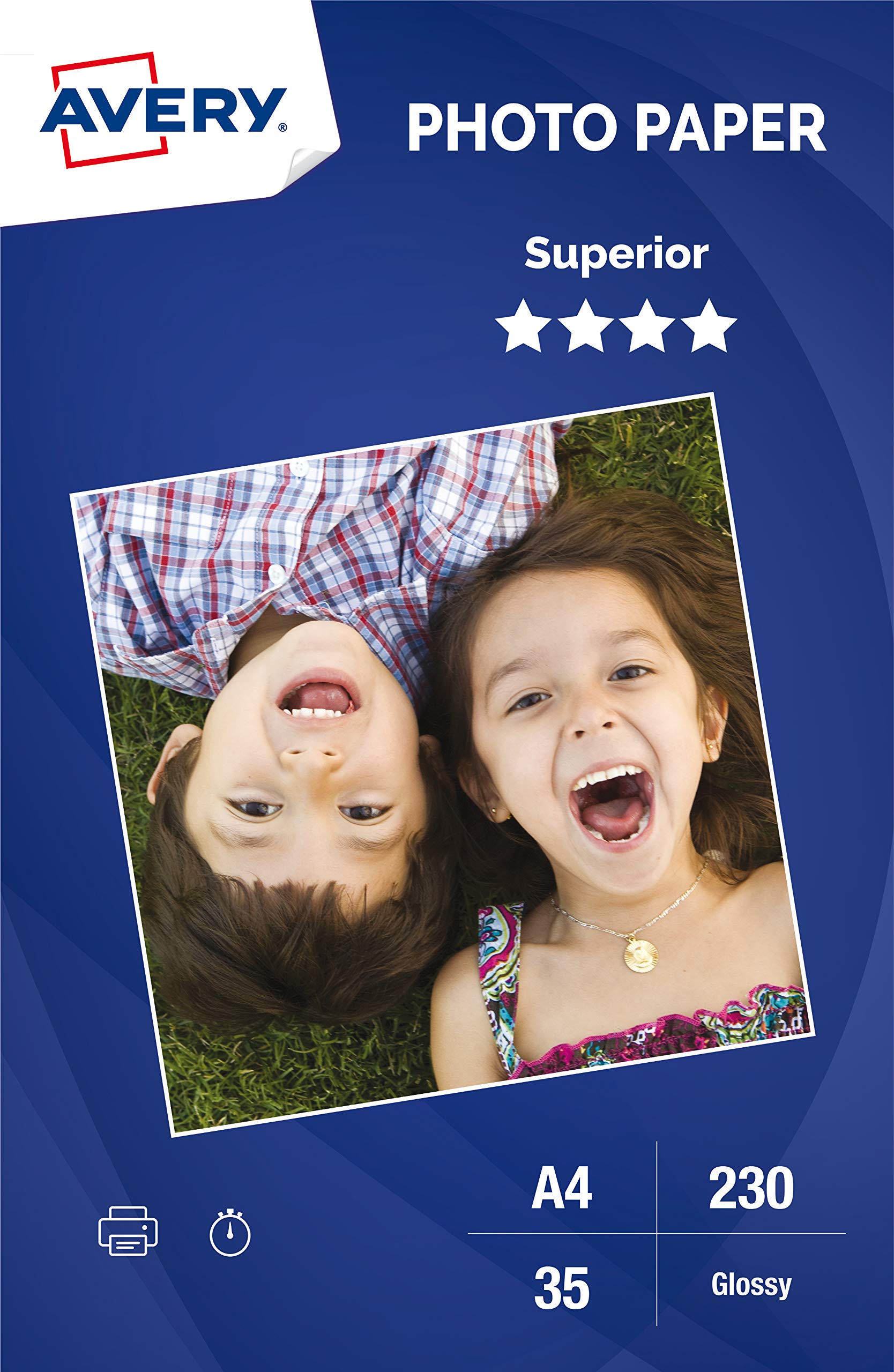 Avery papier photo 35 photos brillantes a4 230g