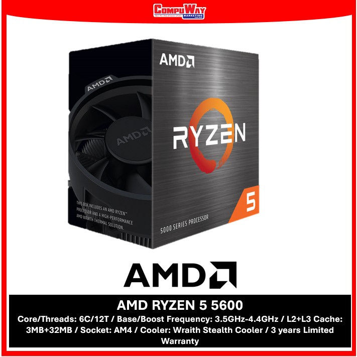 AMD Processeur Ryzen 5 5600 4.4GHz 6 C