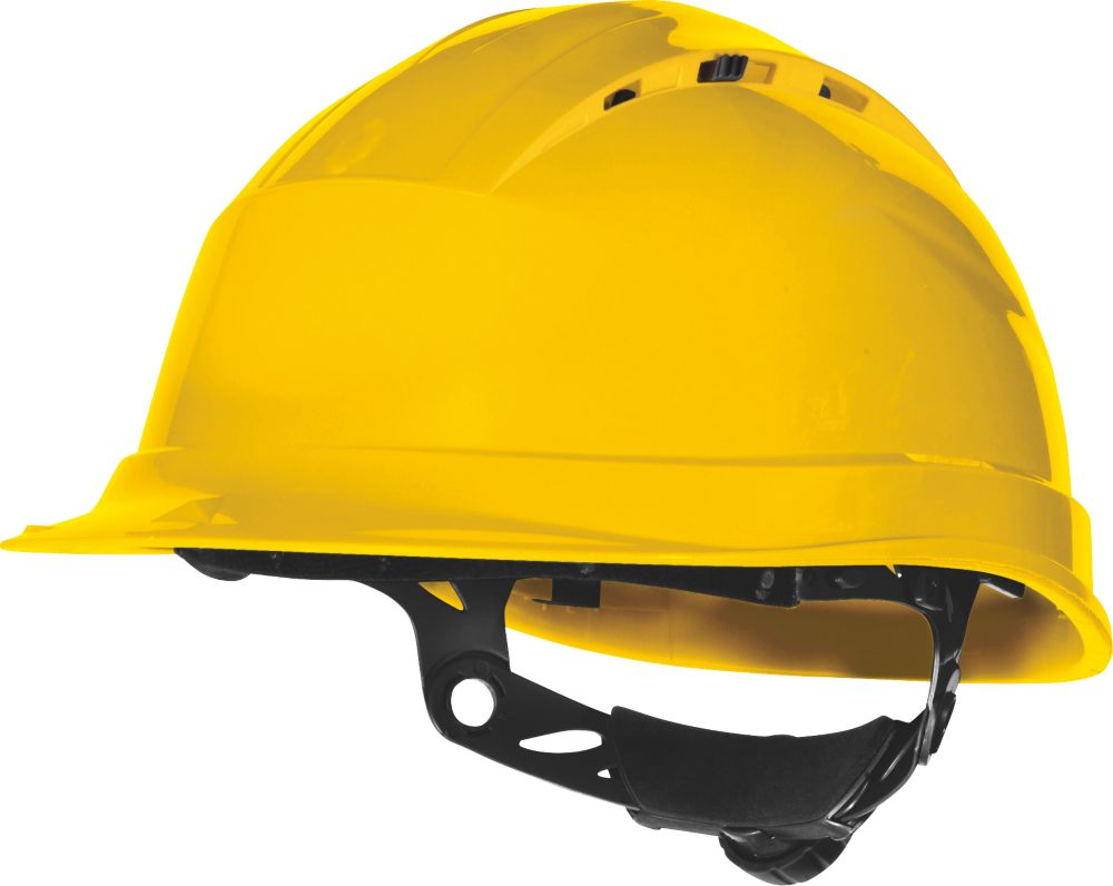 Delta Plus Casque de sécurité à cliquet à molette à rotor ventilé Quartz Up IV jaune