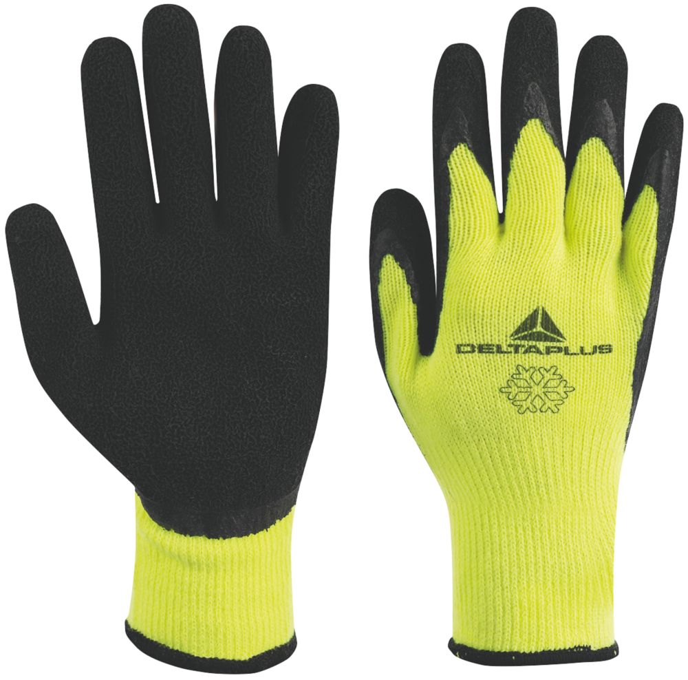Delta Plus Gants de travail thermiques en latex Apollon VV735 jaunes/noirs taille L