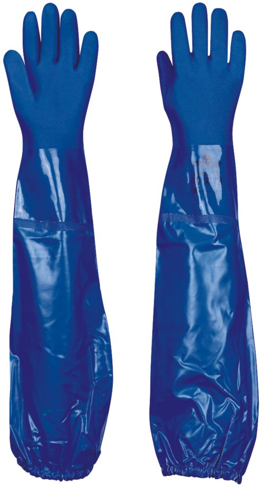 Delta Plus Gants de protection chimique à manches longues VE766 bleus taille L