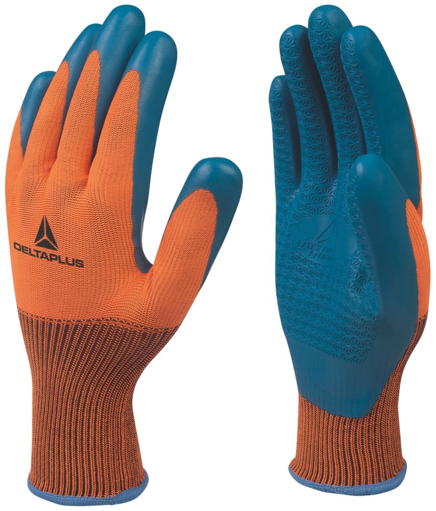 Delta Plus Gants de manutention Delta PLUS VE733 Supreme Grip orange / bleus taille L