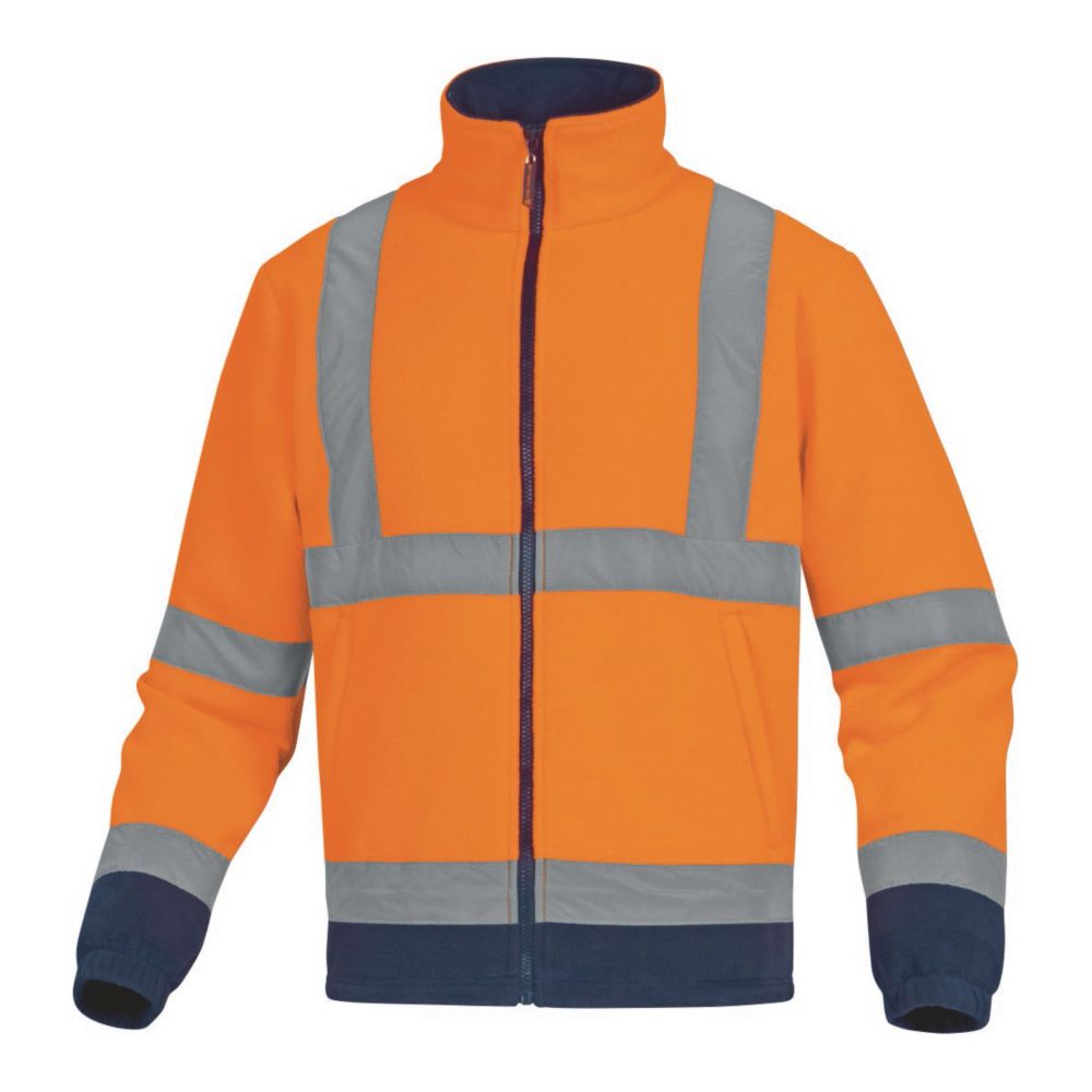 Delta Plus Veste polaire haute visibilité orange/bleu marine, taille L