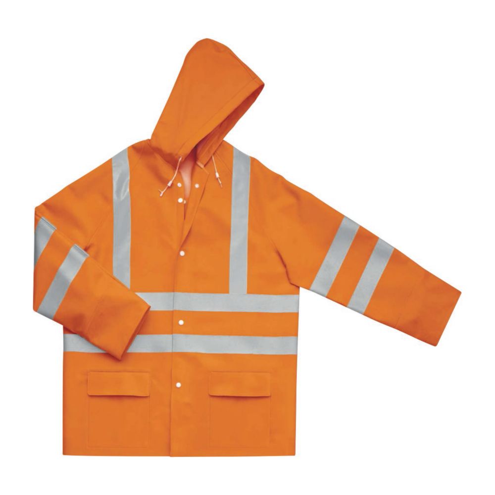 Delta Plus Veste imperméable haute visibilité orange, taille M