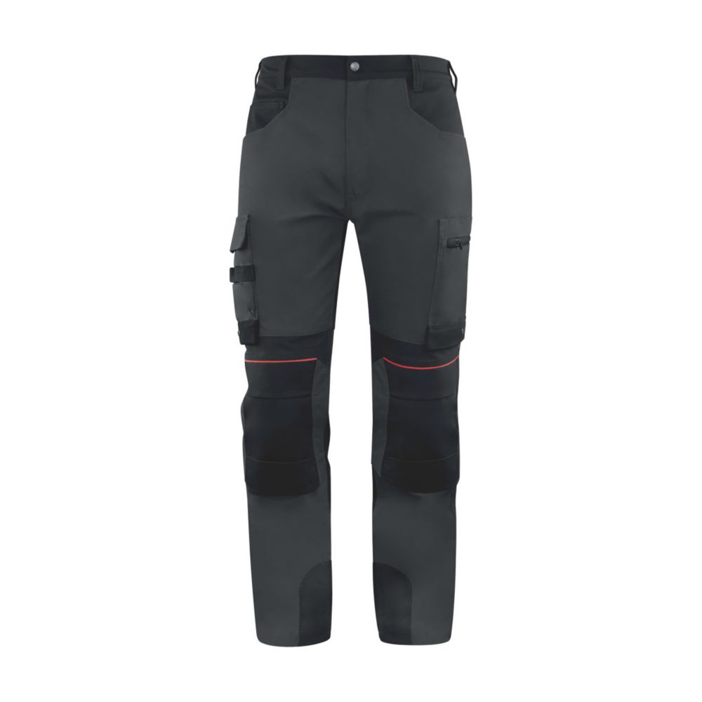 Delta Plus Pantalon de travail extensible M5PA3STR noir et gris, taille 46-48 longueur 82cm
