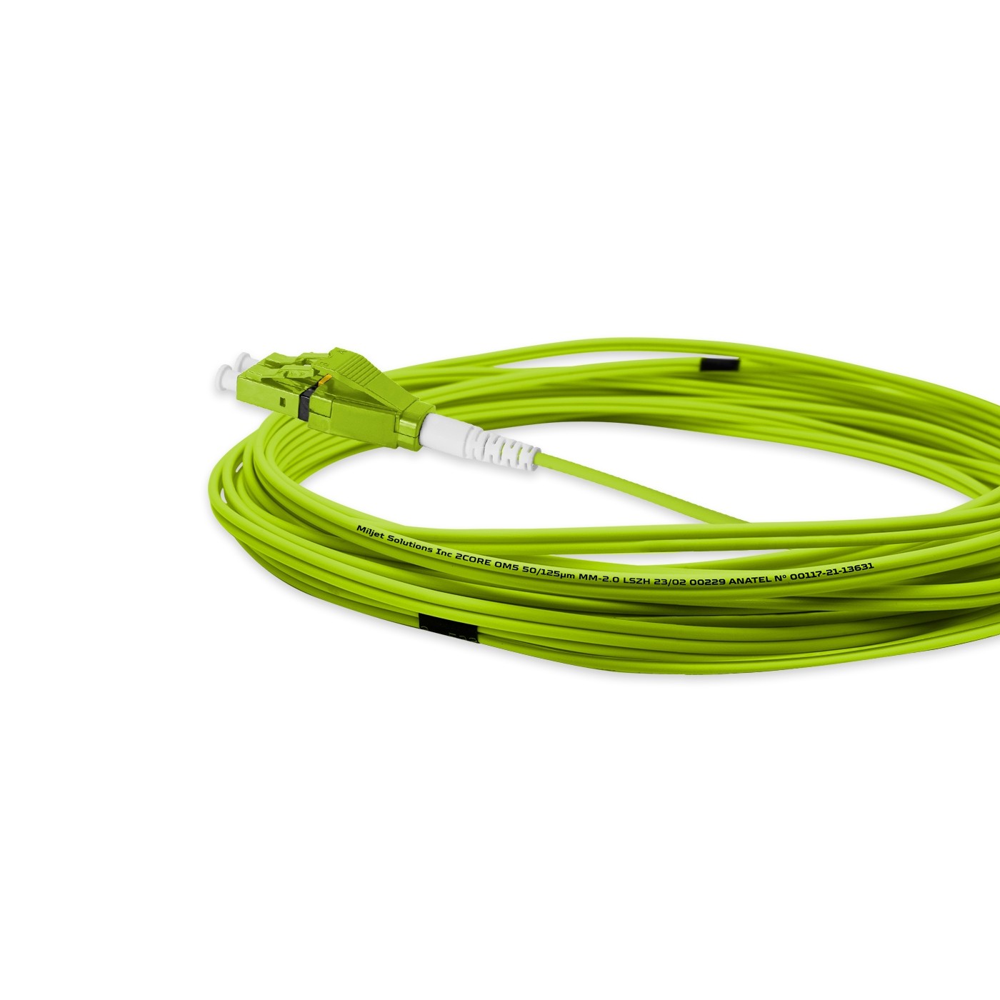 ekivalan Jarretière zip 2,0mm OM5 50/125 SC-UPC/ST-UPC LSZH lime 30m