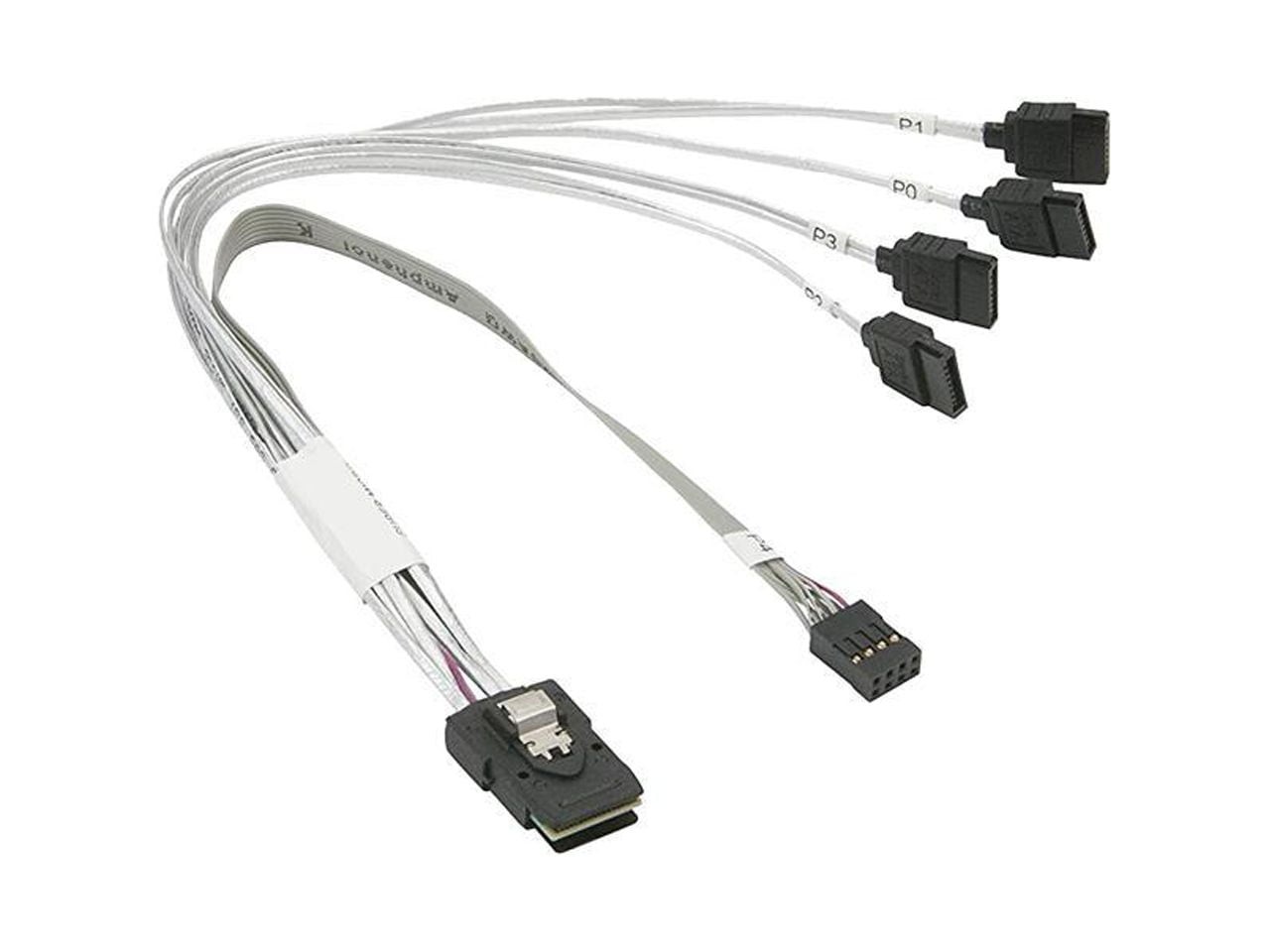 SuperMicro Supermicro 30AWG, IPASS to 4 SATA, 55/45/35/30CM, W/ 55CM SB