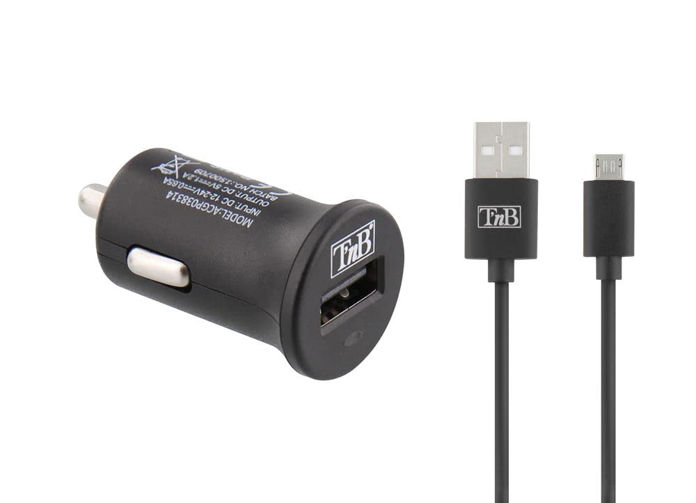 T'nB Chargeur allume-cigare + câble micro-USB rétract.
