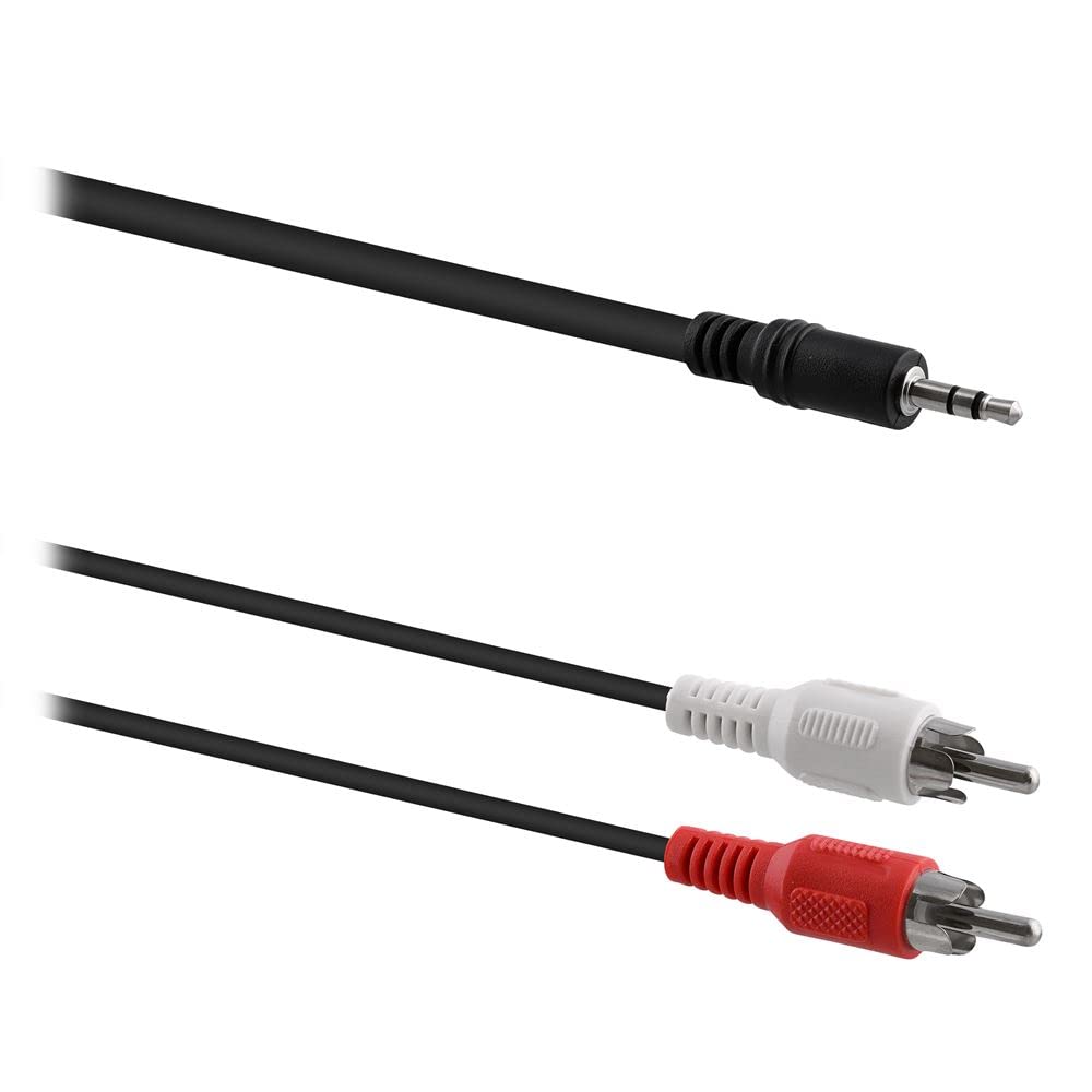 T'nB Câble audio Jack 3,5mm vers 2x RCA 1,2m M/M (Noir)