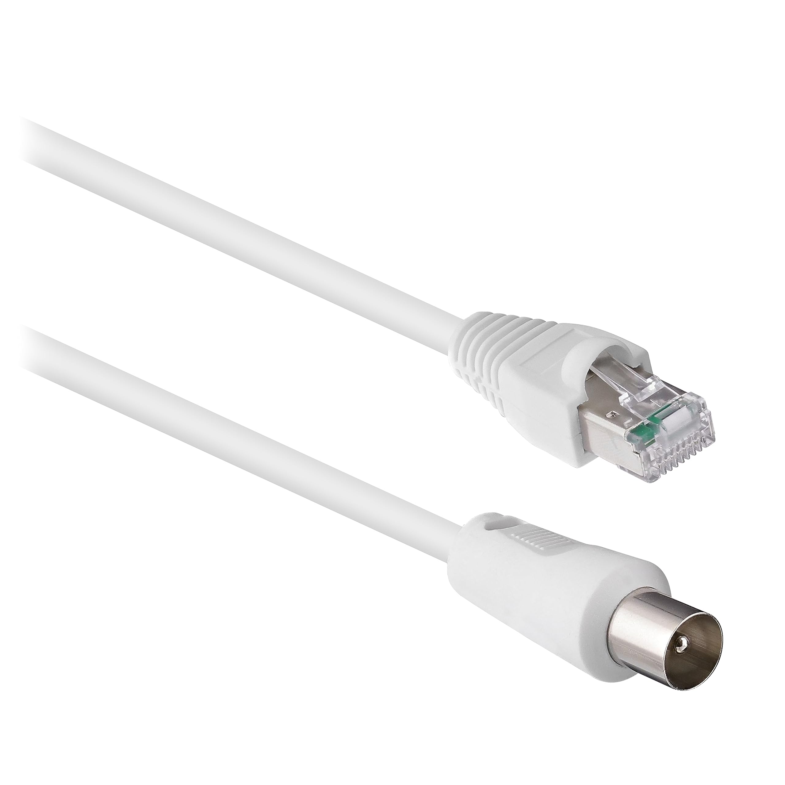 T'nB Câble antenne Coaxial vers RJ45 2m M/M (Blanc)