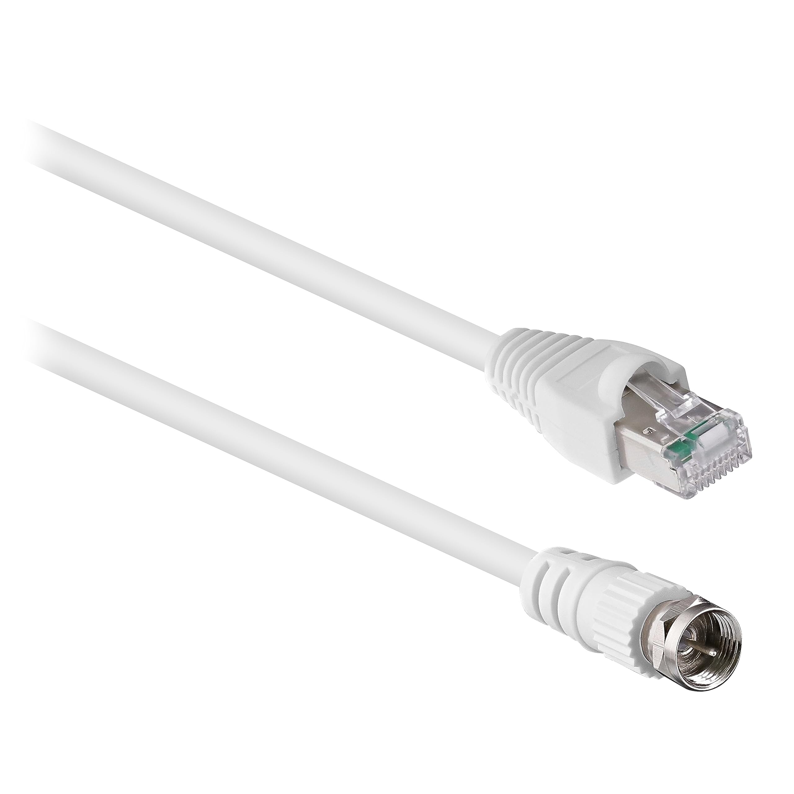 T'nB Câble antenne Coaxial-F vers RJ 45 2m M/M (Blanc)