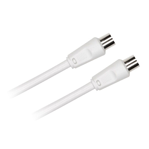 Diffusion Cable Coaxial male/femelle 9.52 mm +adaptateur male/male 1.50 m,Blanc