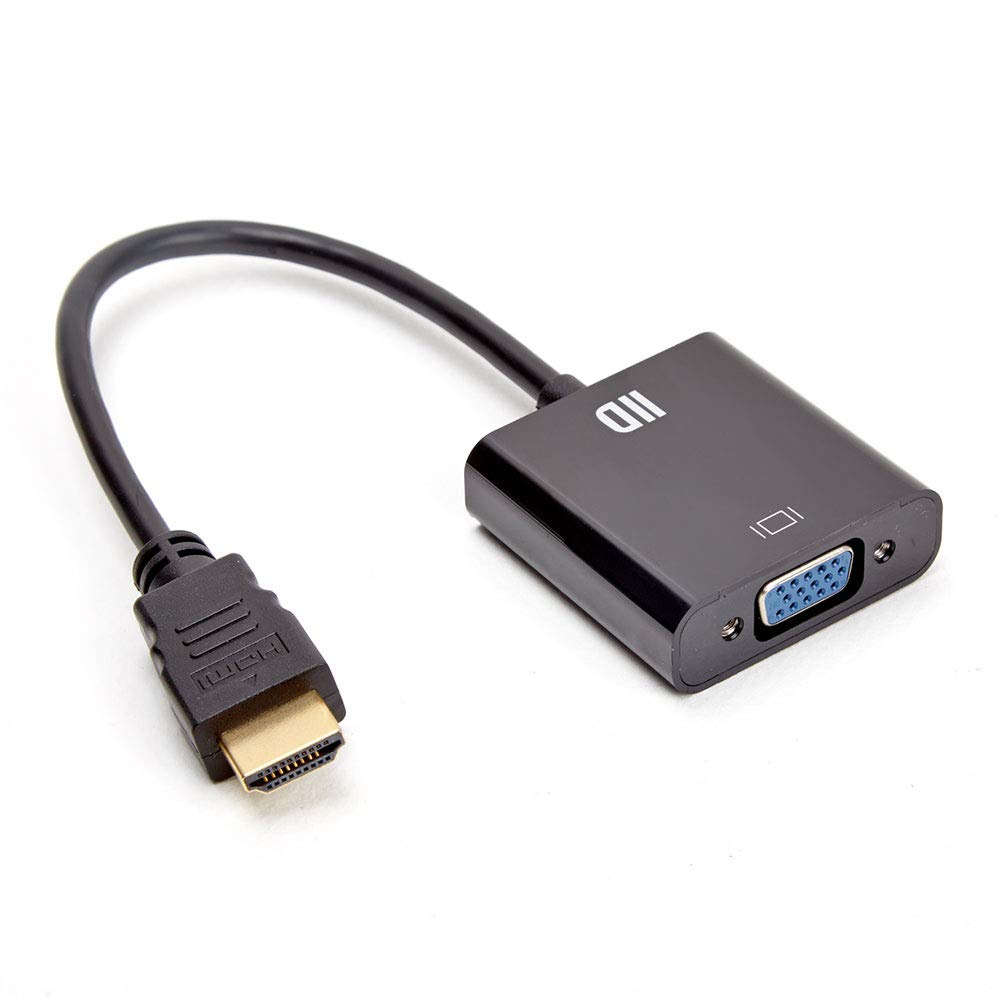 D2 Diffusion Convertisseur HDMI mâle (Type A) vers VGA femelle (D-sub DE-15) 15cm (Noir)