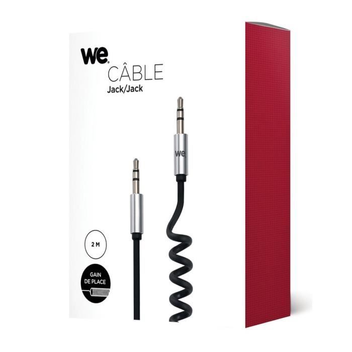 WE C ble Jack m le/m le 3.5mm noir torsadé