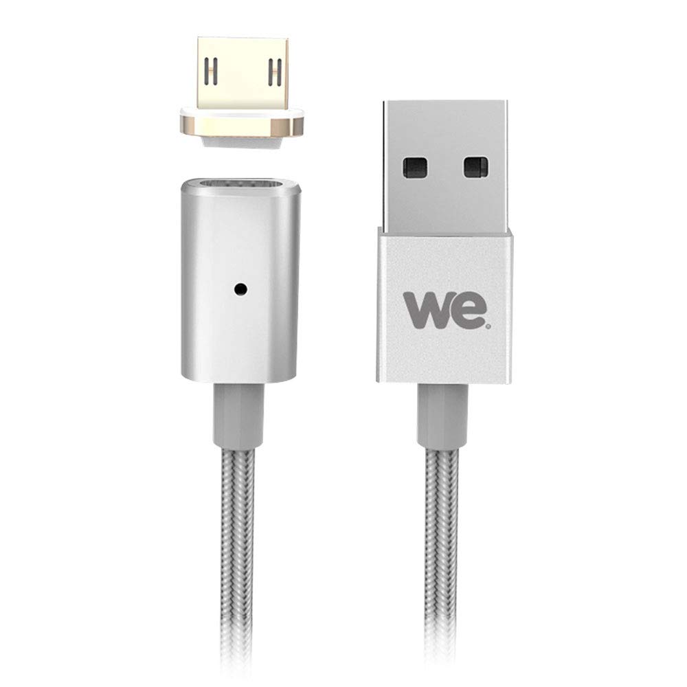 WE C ble USB/micro USB magnétique argent
