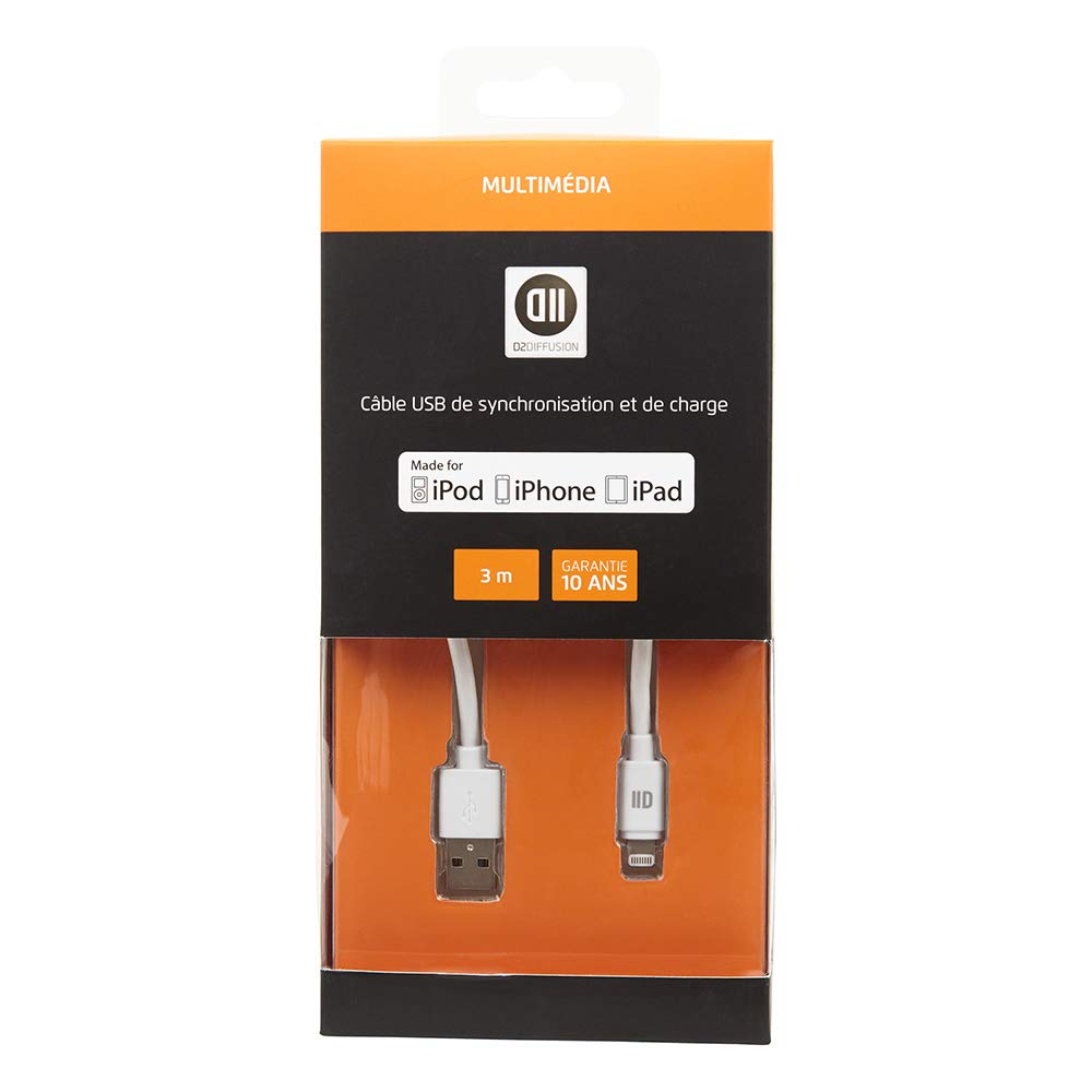 D2 Diffusion Câble USB vers Lighting compatible avec iPhone