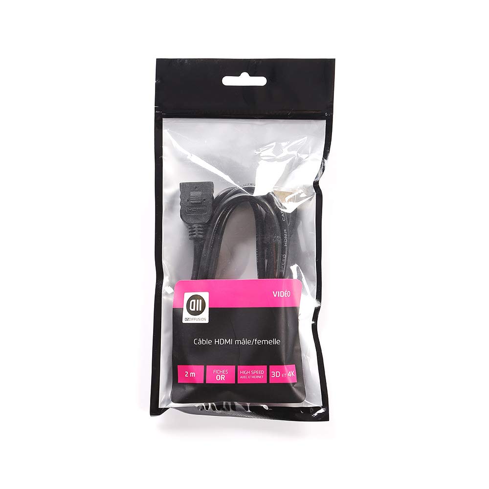 D2 Diffusion Cable HDMI 2m M/F (rallonge)