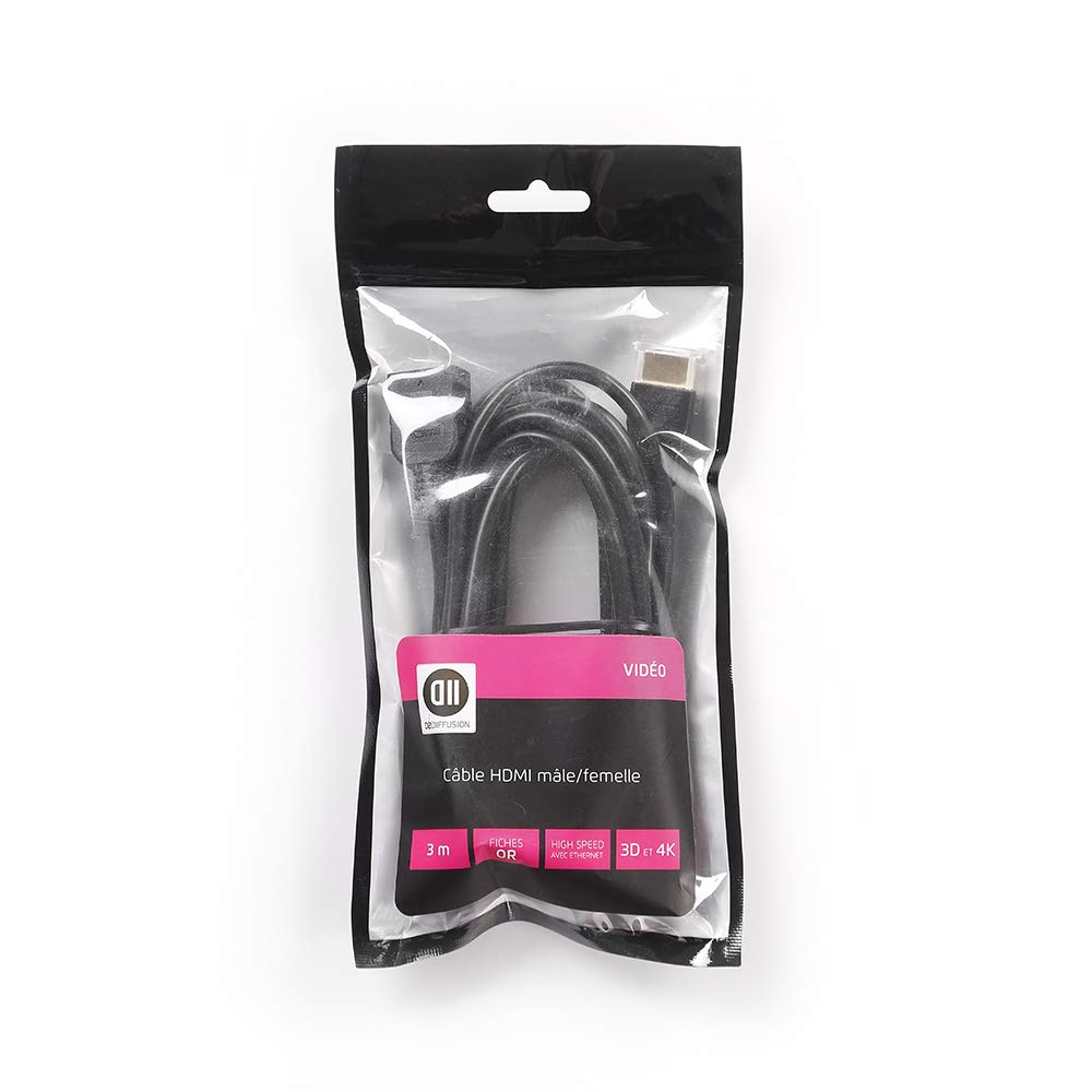 D2 Diffusion Rallonge Câble HDMI M/F 3m (Noir)